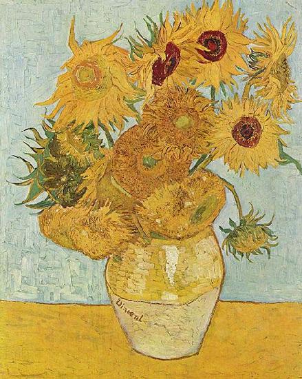 Vase with Twelve Sunflowers, August, Vincent Van Gogh